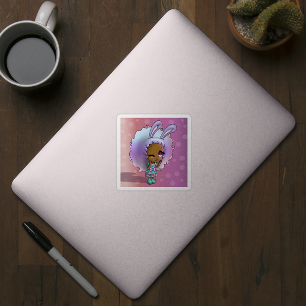 African American Girl with Bunny Ears by treasured-gift